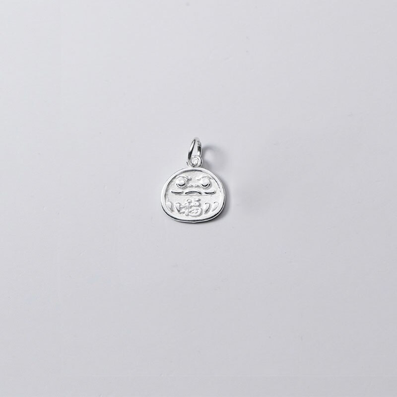 Meetsoft klassisch 925 glücksbringer aus sterlingsilber mit chinesischen schriftzeichen, speziell für diy-halsketten, handgefertigtes dekorationsaccessoire: Ay477s
