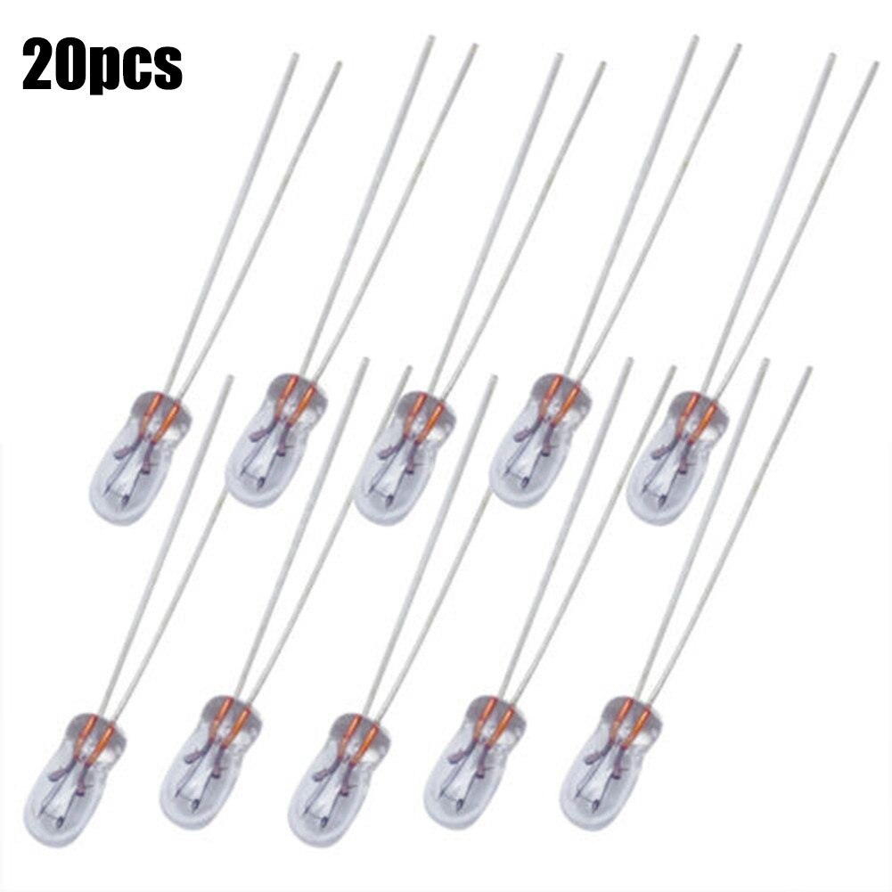 20pcs Miniature 3mm 12V T3 Lamp Light Bulb Incandescent Filament T3 Halogen Bulb Car Audio Gear Indicator Light Dashboard Bulbs