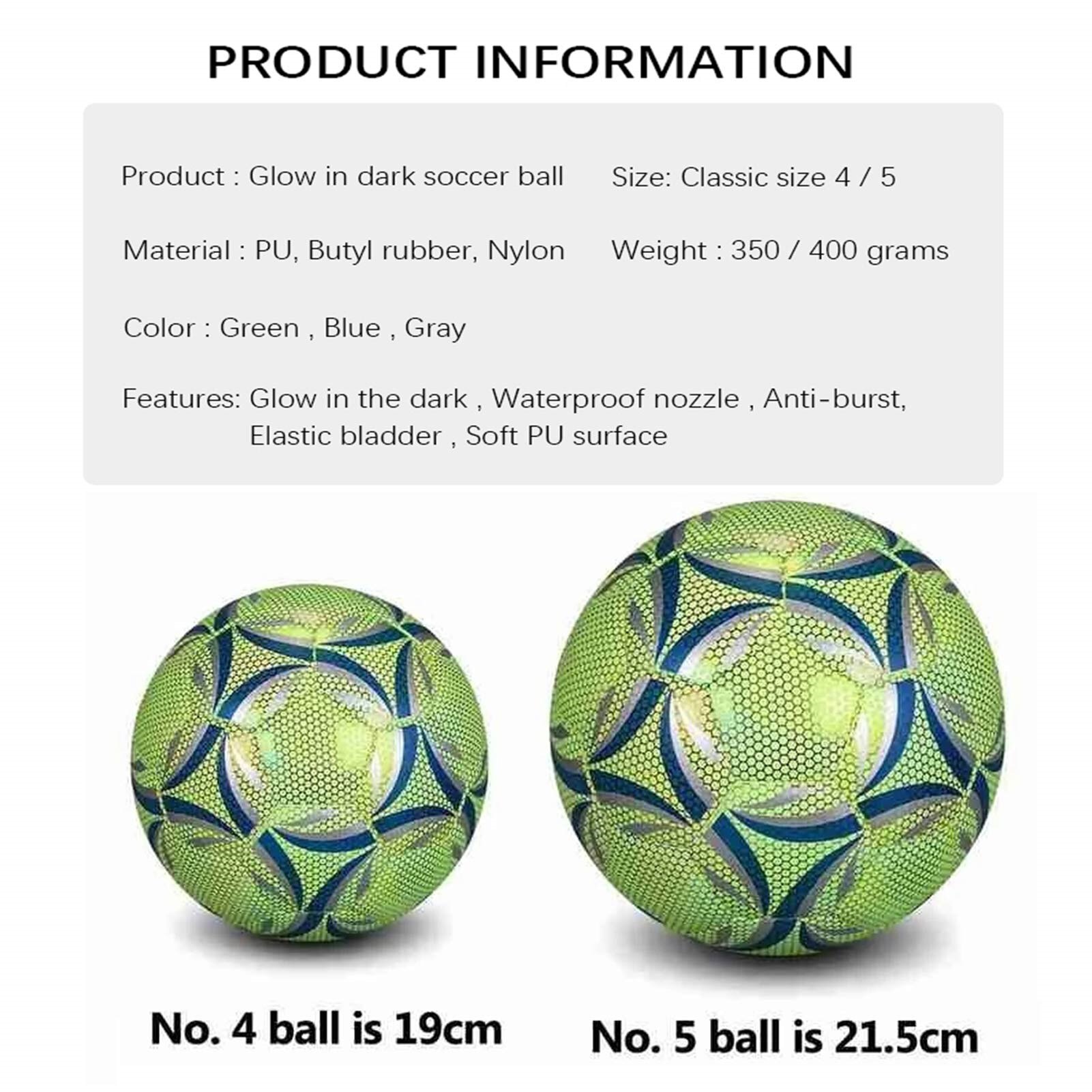 Glow in the dark reflecterende voetbal - officiële maat 5 - lichtgevende holografische voetbal voor kinderen en volwassenen - buitensporten