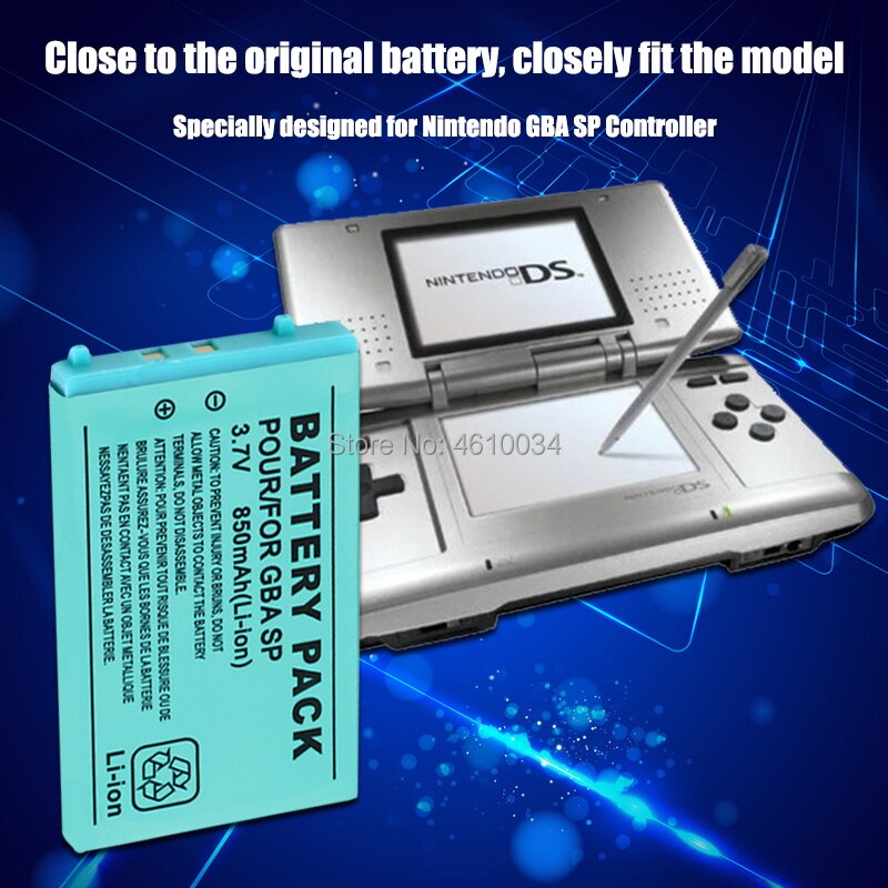 3.7V 850 mAh Rechargeable Battery for Nintend Game Boy Advance SP Systems with Screwdriver lithium battery