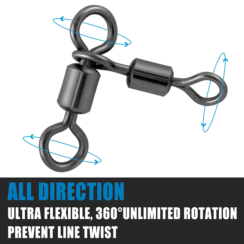 FTK 50 Pz Girelle a 3 gareggiare Barile Pesce giro Girelle Attrezzatura da Pesca Gancio Connettore Surf rig Traina Pesce Gatto rig Acqua Salata Acqua Dolce