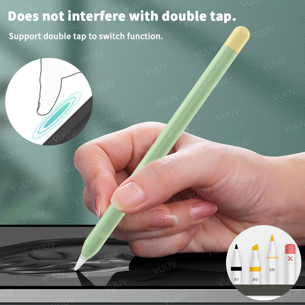 Étui souple en Silicone pour Apple Pencil, 1 ou 2 pièces, housse de protection Duotone, pour iPad de 1ère et 2ème génération