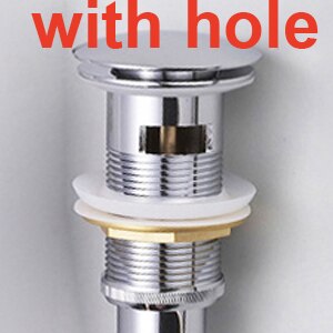 ,Bathroom Brass Basin Waste Pop Up Waste Vanity Vessel Sink Drain bathroom shower accessories: WITH HOLE
