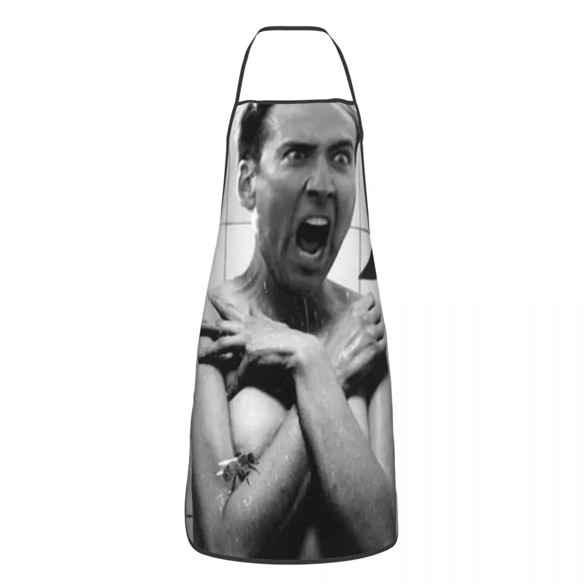 Nicolas Cage Rabbit Apron Women Men Unisex Bib Funny Meme Cooking Kitchen Tablier Cuisine Chef Baking: Light Grey