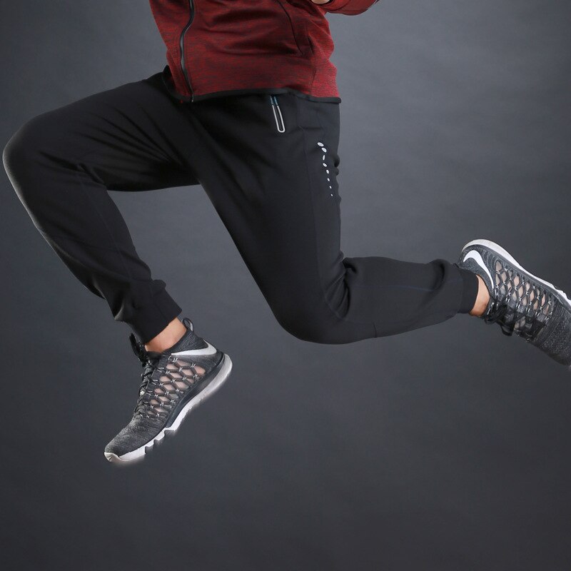 Efterår vinter mænd løb træningsbukser sport bukser jogging fodbold basketball fitness fitness sport joggingbukser lynlås lomme