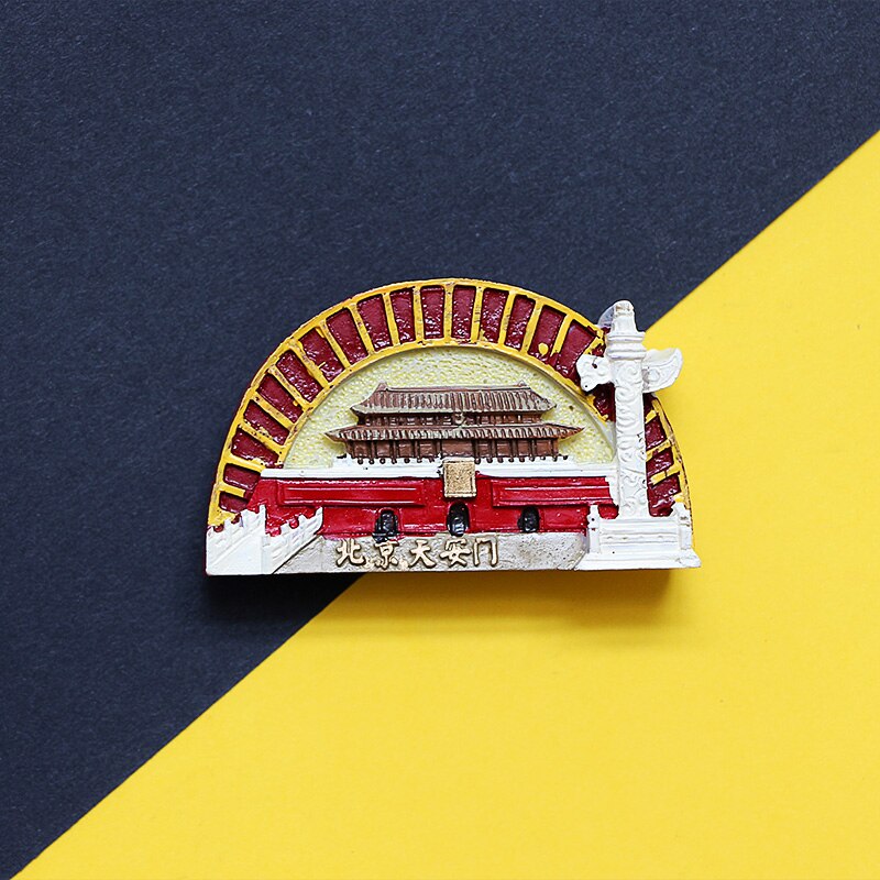 Beijing China fridge magnet tourist souvenir 3D magnetic refrigerator paste Palace Museum the Great Wall Summer Tiananmen Temple: Beijing Tiananmen
