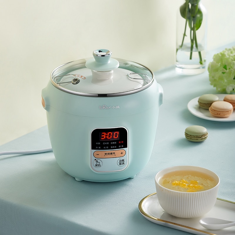 220V Electric Stewing Pot Automatic Ceramic Household Slow Stewing Pot Porridge Maker 1L Multi Cooker EU/AU/UK/US Plug