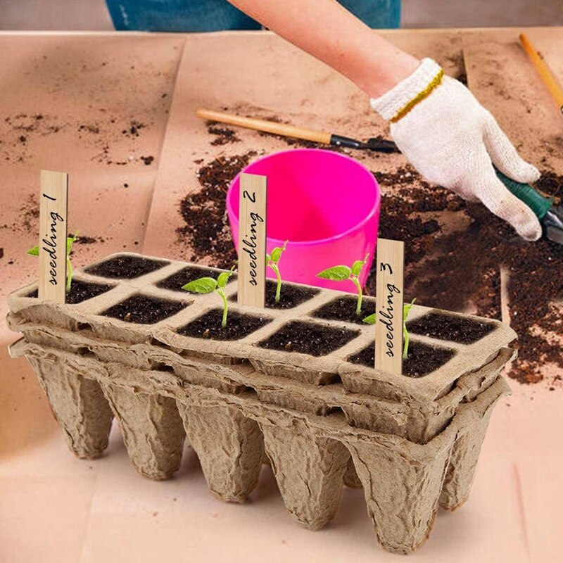 60 verpakkingen van  of 6 x 0.8 inch plantenlabels van bamboe voor de tuin, kwekerij of bloemen, groenten, zaailingen en zaden