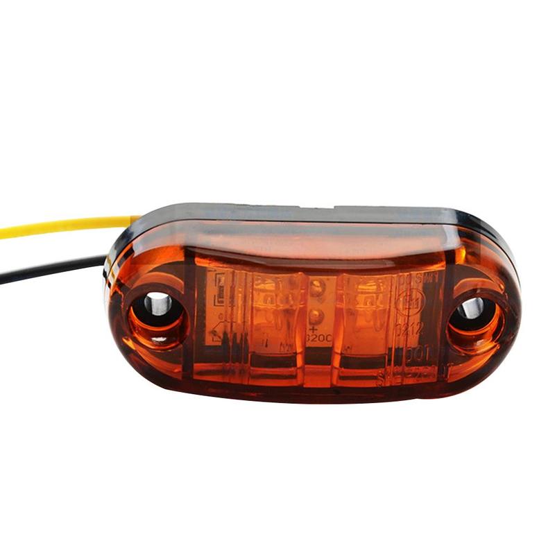 12v / 24v ravfarvede 2 led sidemarkeringslygter bil udvendige lys advarselsbaglygter auto trailer lastbil lastbil lygter 1pc