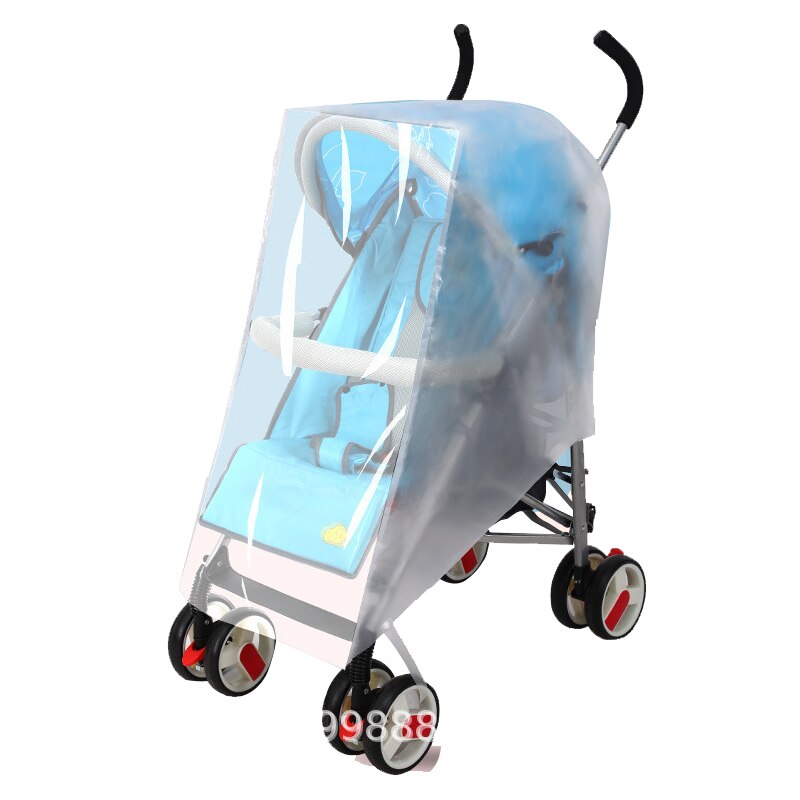 Stroller Accessories Waterproof Rain Cover Transparent Wind Dust Shield Zipper Open For Baby Strollers Pushchairs Raincoat: 02