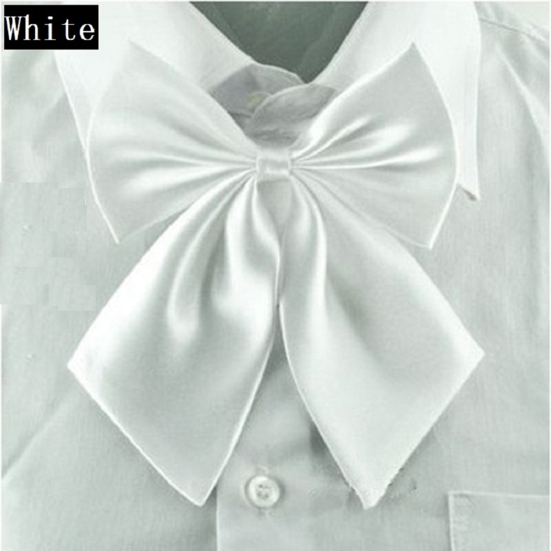 HOOYI nœud papillon solide noeuds papillon femmes nœud papillon: WHITE