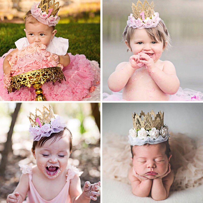 Accesorios para niña pequeña, tocado floral, diadema decorativa, diadema para de cumpleaños, Tiaras de princesa de hadas