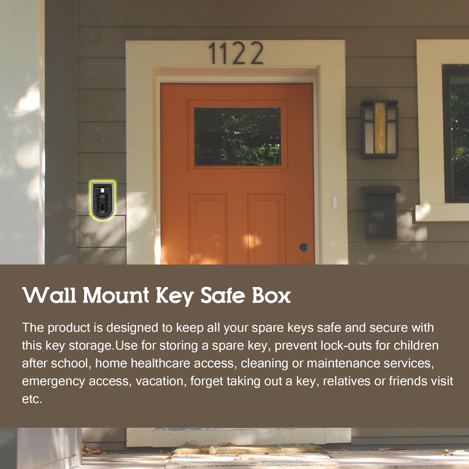 Key Storage Box Wall Mounted Key Safe Box Outdoor Aluminium Alloy Home Safety Password Security Lock Storage Boxes with Code