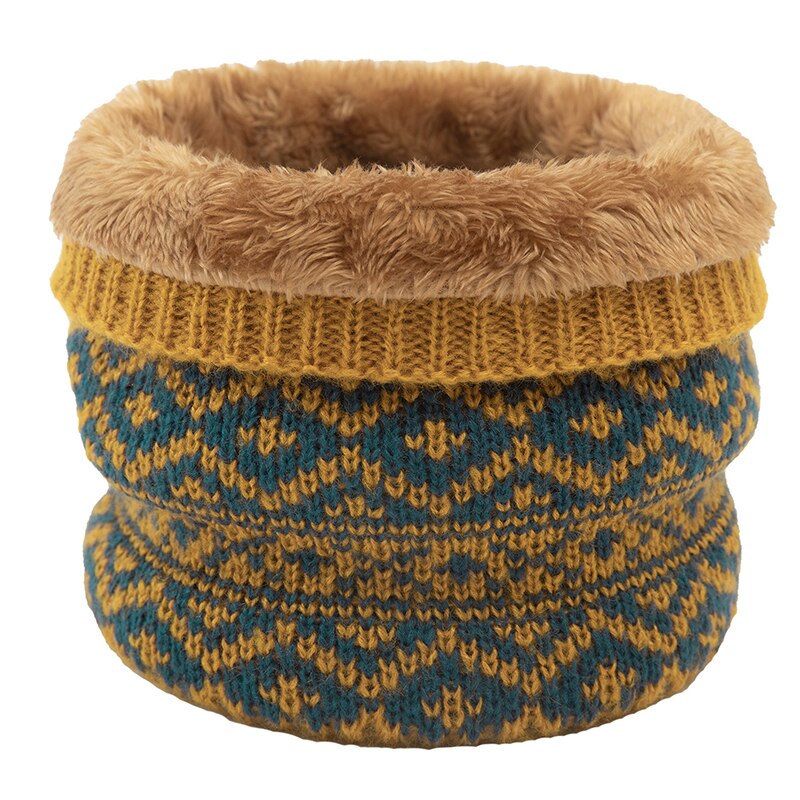Vinter tykk strikket hals smekke halsvarmer ring skjerf utendørs skiklatring skjerf fløyels krage skjerf unisex twist ring skjerf