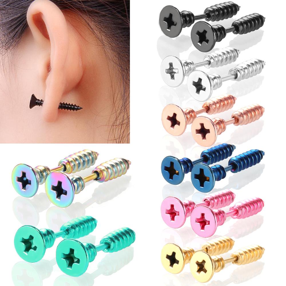 piercing oreja pendientes de acero inoxidable pendientes hombre