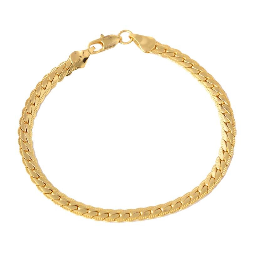 OTOKY Chain Necklace Hip Hop Mens Curb Cuban Chain Gold Filled Necklaces Jewelry Daily Wear 61cm chain necklace Dec29: bangle