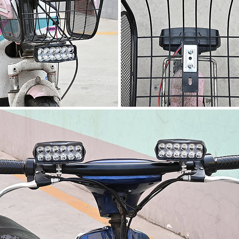 12v/24v/48v/60v/64v/72v/84v led motorcykel lommelygte forlygte kraftig kørespot til elcykel scootere