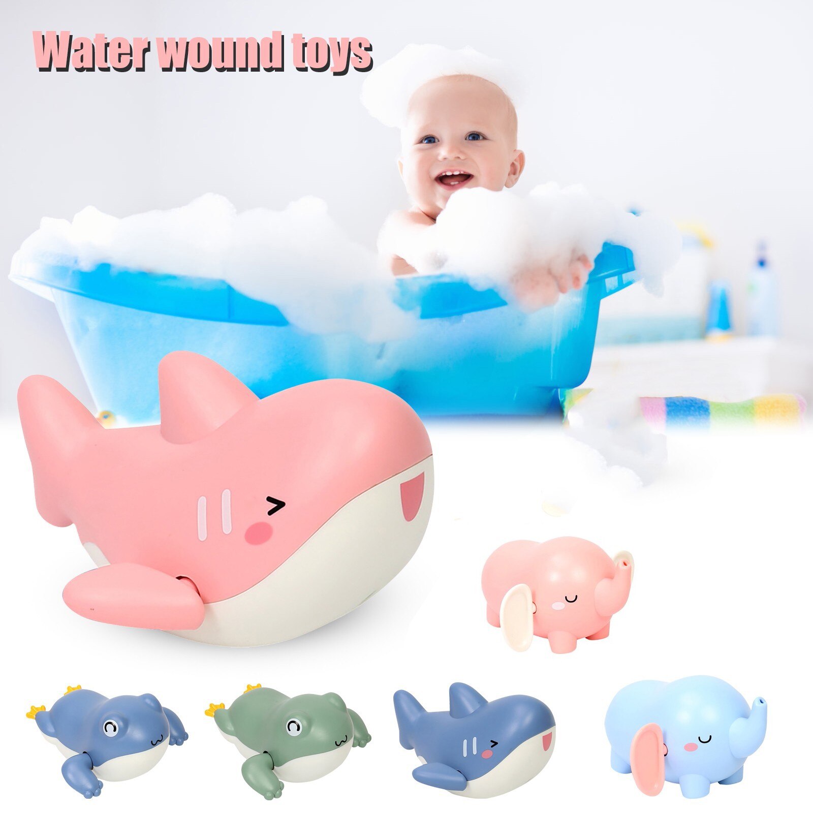 Baby Bad Speelgoed Wind Up Bad Speelgoed Leuke Cartoon Dier Water Spelen Speelgoed Drijvende Speelgoed