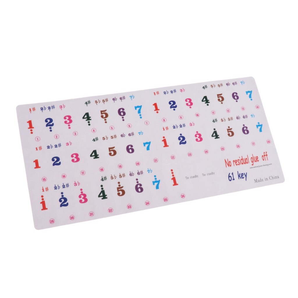 61 Key Piano Sticker Decal Elektronische Keyboard Decal Voor Piano Practicers 9.25x4.41inch