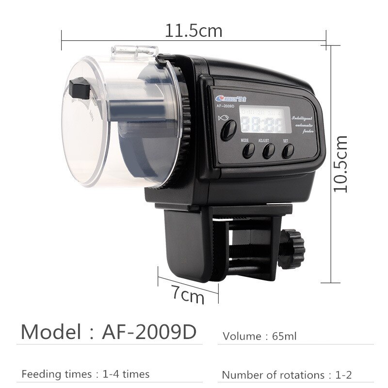 Automatic Fish Feeder Fish Tank Aquarium Fish Food Dispenser Adjustable Auto Feeder Automatic LCD Display Timer Feeding: AF-2009D