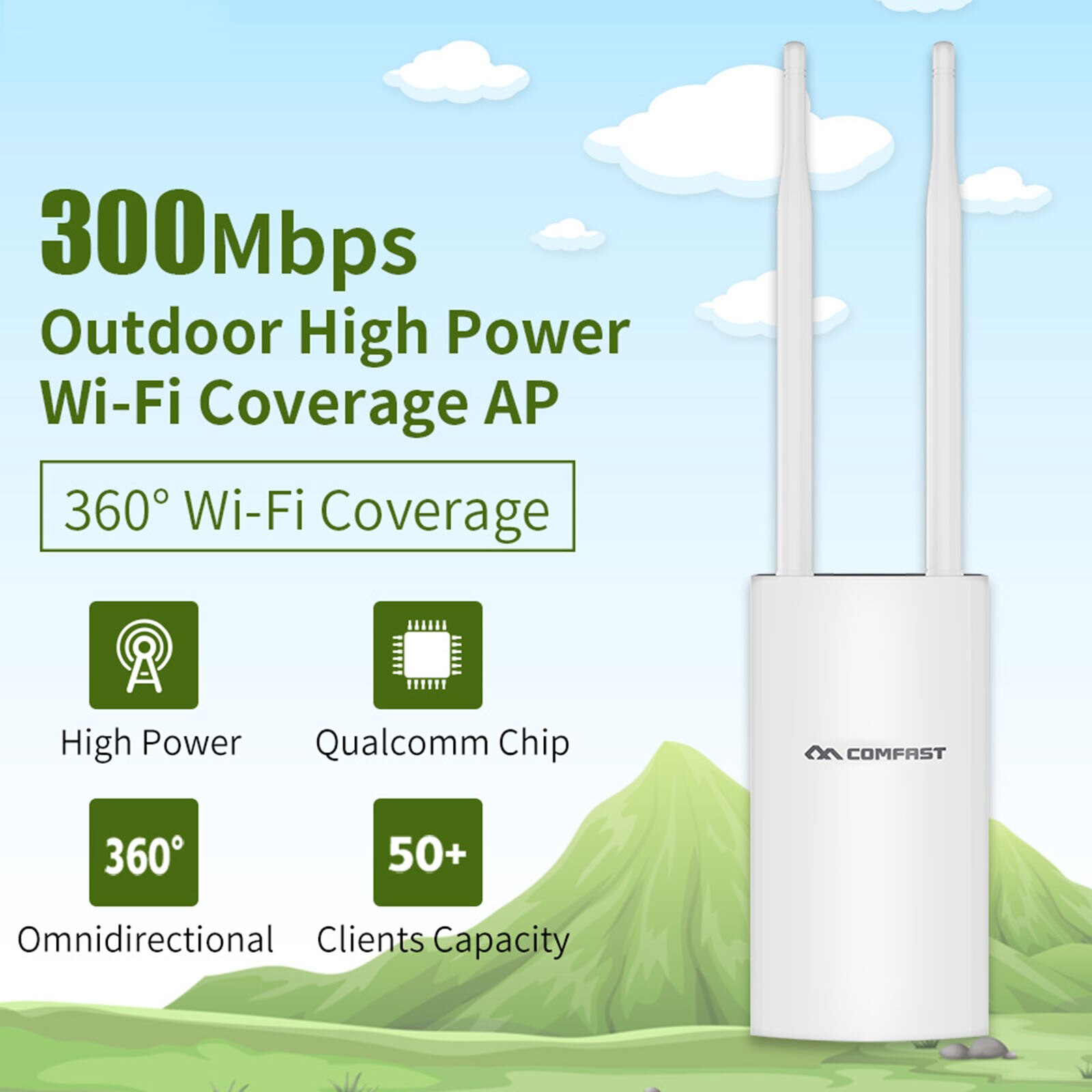 COMFAST 300Mbps wysokiej mocy Router wi-fi Repeater przedłużacz zasięgu wzmacniacz routera