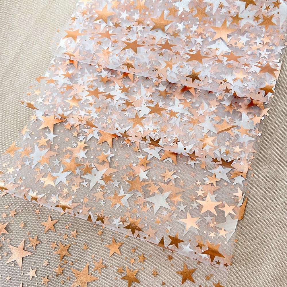 3- pakning bling stjerne bordløper glitter metallisk bordløper tynn netting borddekorasjon til midtpunkt til hjemmefest: 30*220cm / Gul