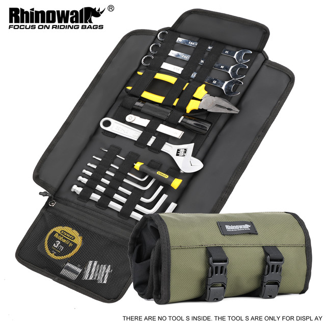 Rhinowalk Motorrad Werkzeug Rolle Tasche Tragbaren Motor- Satteltaschen Seite Werkzeug Lagerung Tasche Tasche draussen Reise Reparatur Arbeits Werkzeug Tasche: MT103-Grün