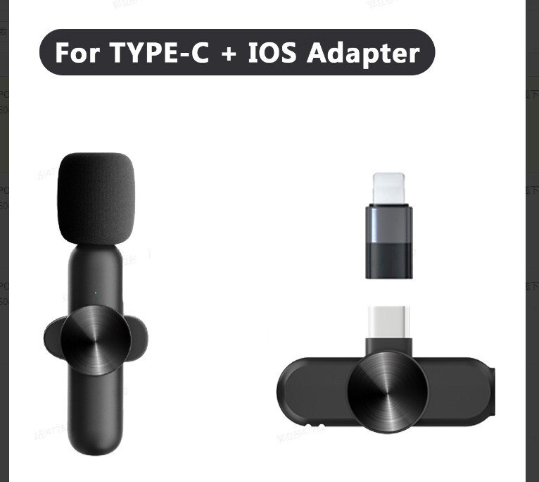 Mini Buttonhole Lavalier Bluetooth Wireless Lapel Microphone Mic For Mobile Phone Cell Tiny Micro Tie Small Mikrofon Mike Sound: Type-C IOS