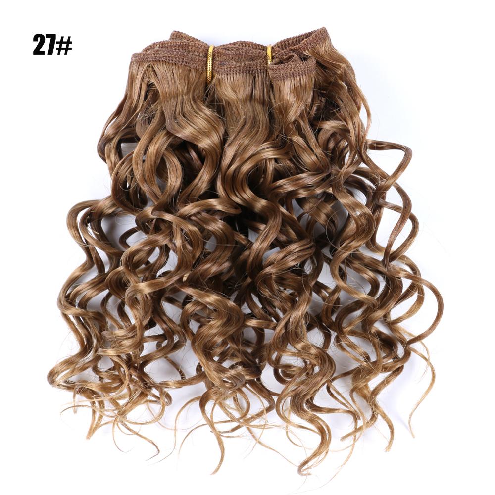 3Pcs/Lot Hair Weaving Afro Kinky Curly Hair Extensions For Women Synthetic High Temperature Fibre Ombre Crochet Hair Color: 27