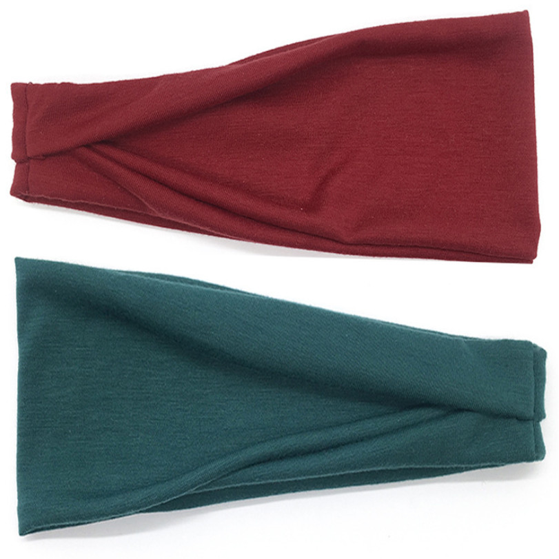 Banda para la cabeza de algodón para mujer, bandas para el cabello a la para mujer, turbante liso, diadema tejida torcida, accesorios para la cabeza anudados