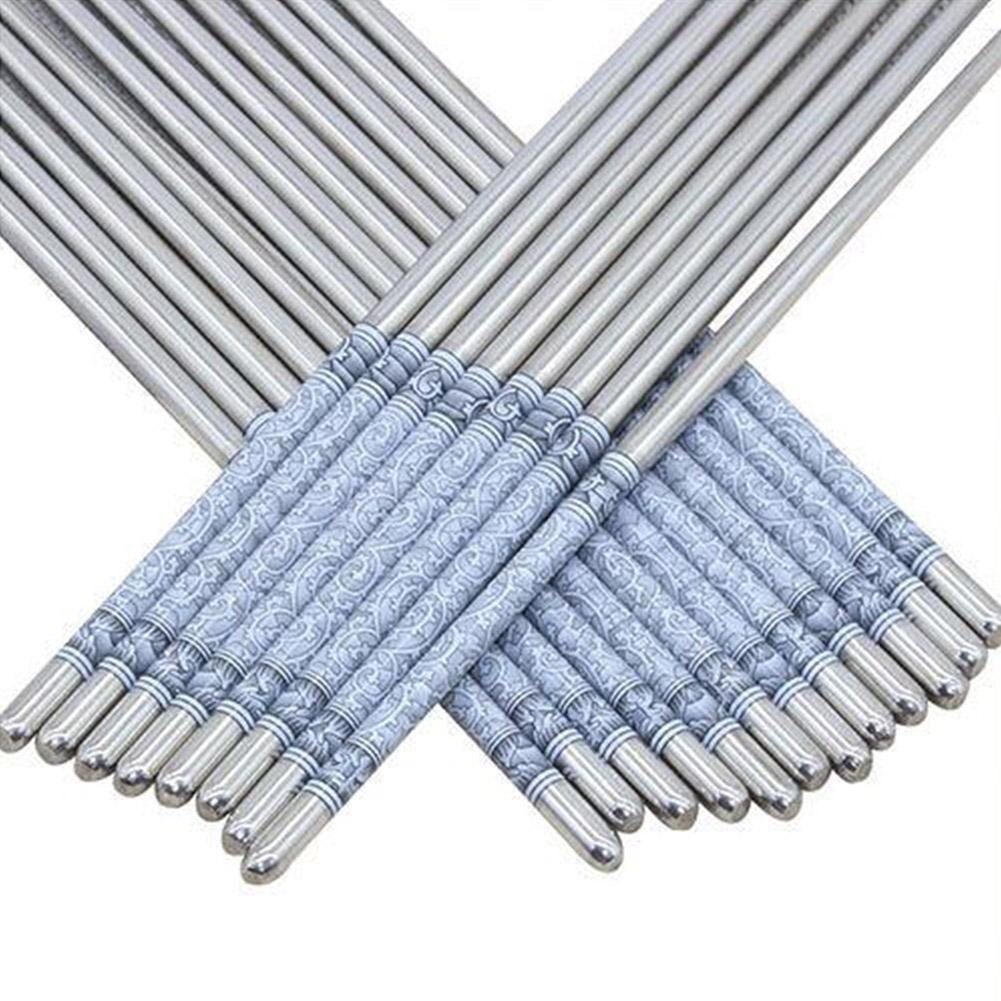1Pairs Steel Chopsticks Food Stick Portable Kitchen Tableware Chop Sticks Set Assorted Home