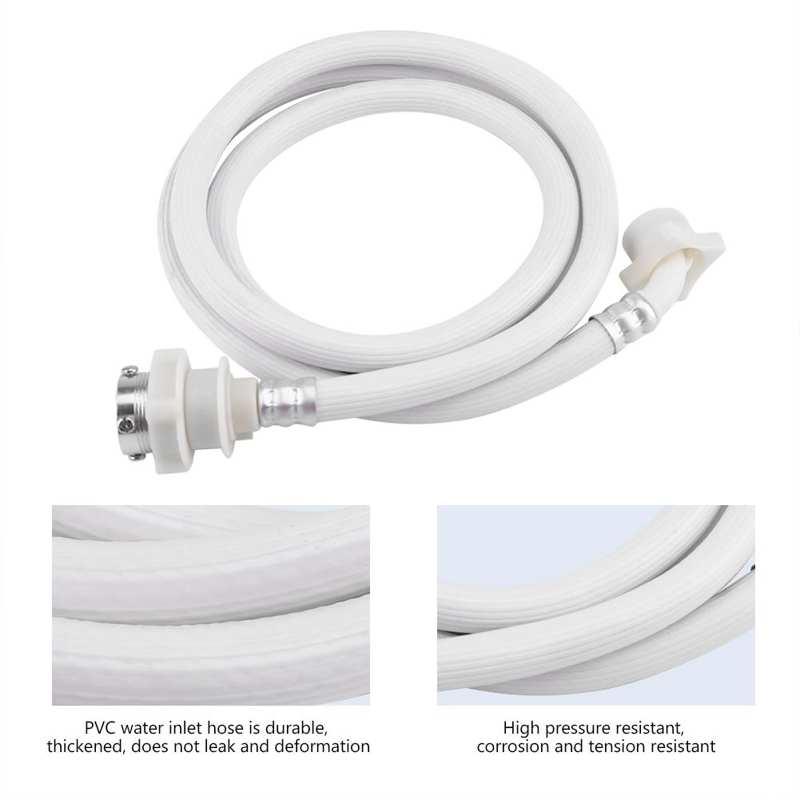 Washing Machine Water Inlet Hose Washer PVC Pipe Tube Connector White Color Long Length