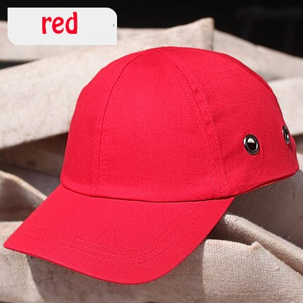 ABS Work Safety Cloth Hat Baseball Bump Caps Lightweight Safety Hat Head Protection Caps Workplace Construction Site Hat: red