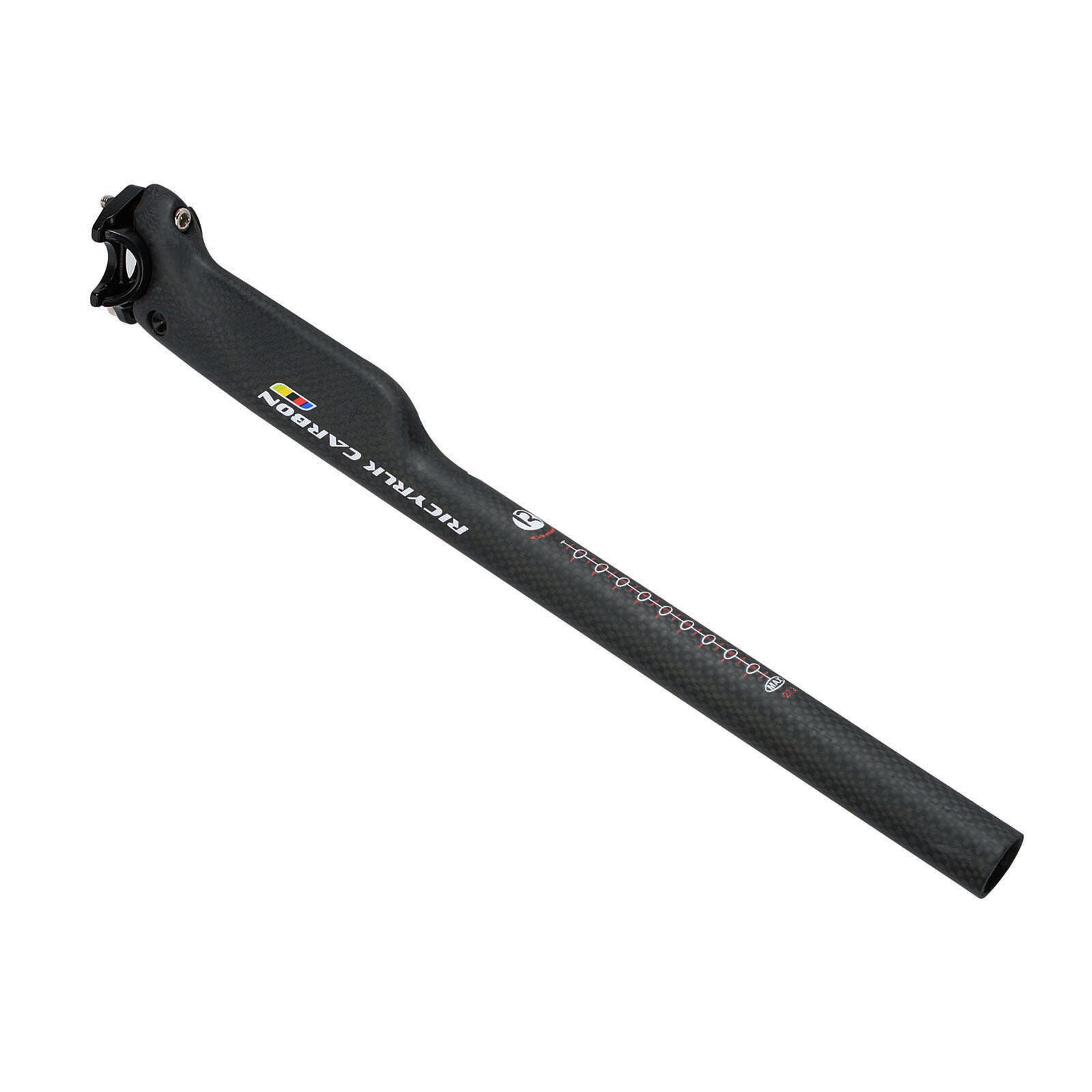 Tija de sillín de fibra de carbono para bicicleta de carretera, poste de asiento de viento de corte, /27,2/30,8x31,6/350mm, 3K, 400