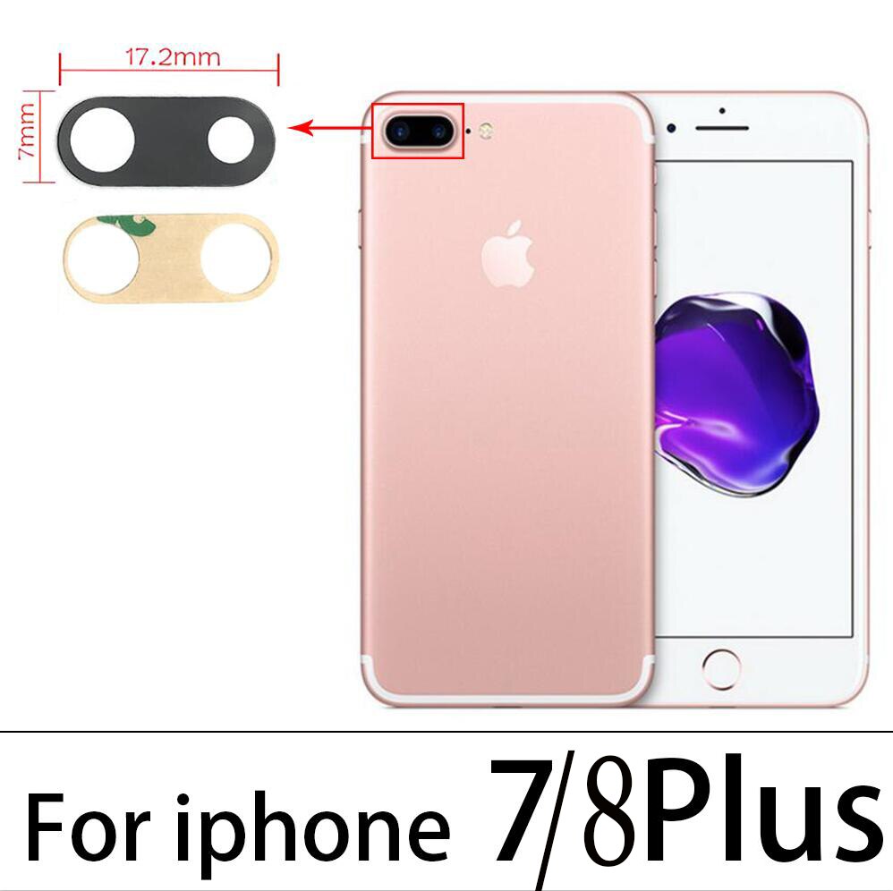 2 pz/lotto vetro zaffiro posteriore fotocamera posteriore lente di vetro per iPhone 6/7/8 Plus/X/XR XsMax + adesivo per 11 Pro Repacement Parts: For iPhone 7P 8P