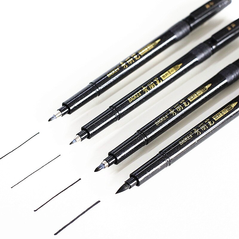 Pluma de caligrafía para escribir a mano, rotuladores de tinta negra, pincel, rotuladores para escribir, Marke de arte