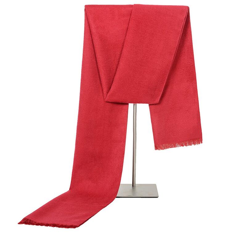 Bufanda clásica de algodón para hombre y mujer, chal largo de , a la , de invierno, con anillo, HY121: Dark red