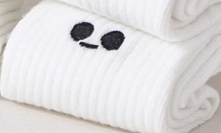 1/5 paar damessokken, puur witte sokken, herfst- en winterlange sokken, dikke pluche katoenen sokken, schattige emoticon tas sokken: 2 RUS / Sky Blue