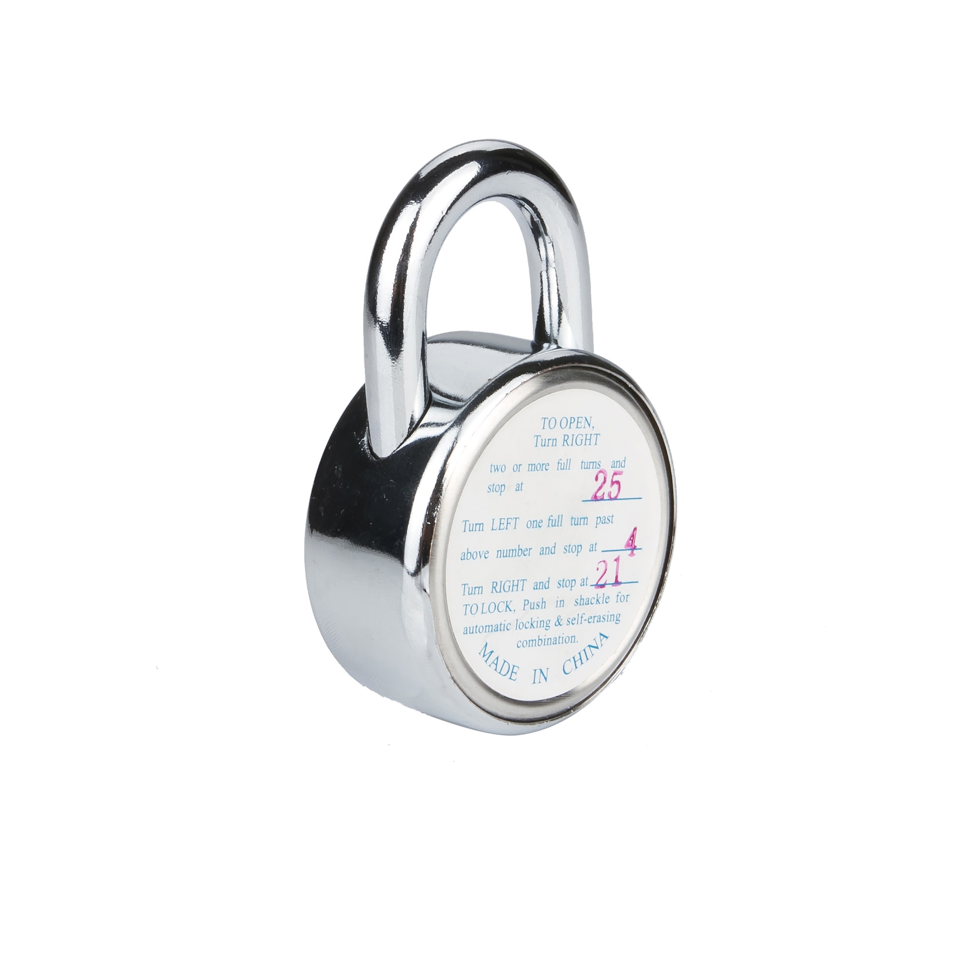 Round Rotary Digit Combination Padlock Round Number Code Lock Safe Security Zinc Alloy