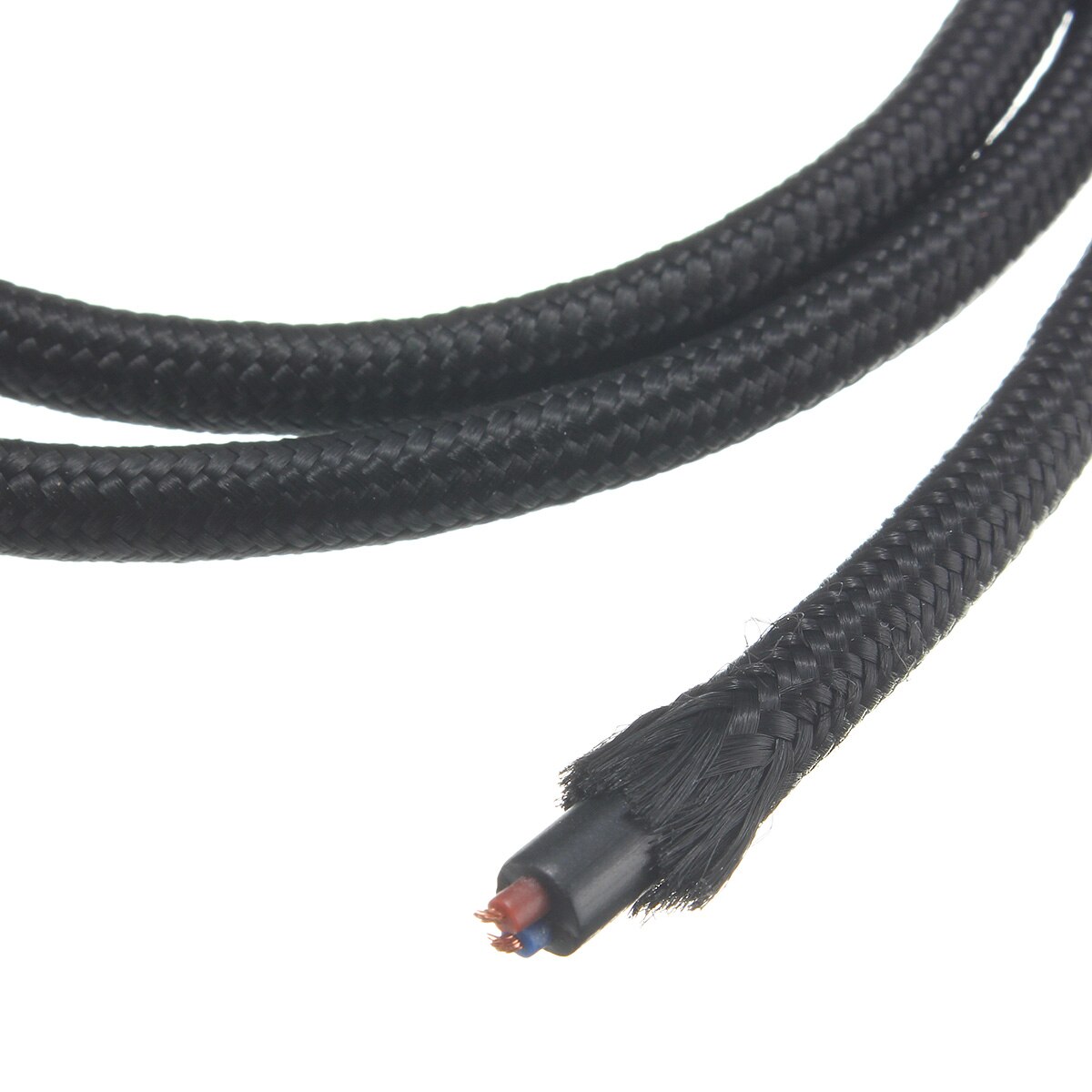 200 cm 2 Ader Stoff Kabel Muticolor Jahrgang Twist Geflochtene Stoff Licht Kabel Tuch Elektrische Draht Kronleuchter Anhänger Lampe Drähte: Schwarz