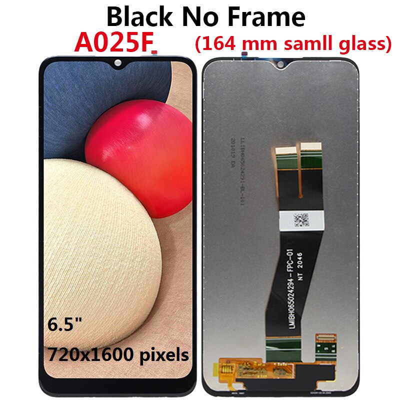 Pantalla LCD con marco para móvil, digitalizador de pantalla táctil para Samsung Galaxy A02s A025M A025F/DS A025G/DS A025G: A025F no frame