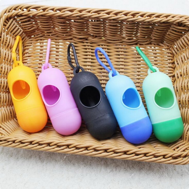 Dispensador de bolsas para perro o mascotas, 1 Uds., dispensador práctico para caca de perro o mascota, contenedor de basura, dispensador + Set de bolsas para popó, suministros de limpieza de basura para perros y Mascotas