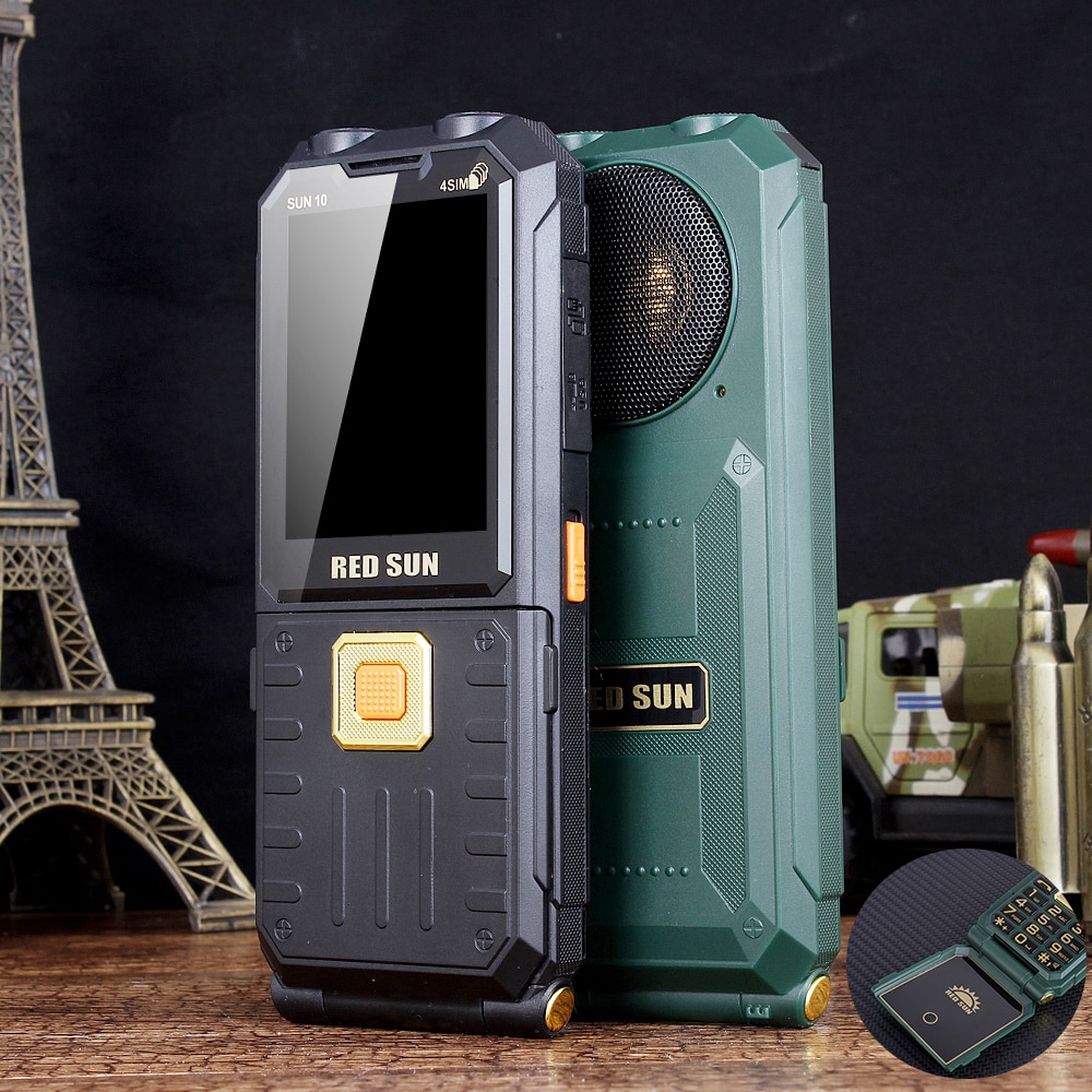H10 oplaadpo-functie multimedia grote batterij zaklamp omkeren seniele vier kaart versterkte antenne mobiele telefoon