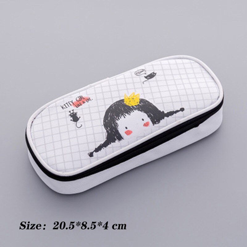Große Kapazität Nette Leinwand Bleistift fallen Schule Stift fallen Liefert Bleistift Tasche Bleistifte Beutel Schreibwaren 。: schräg Plaid Mädchen