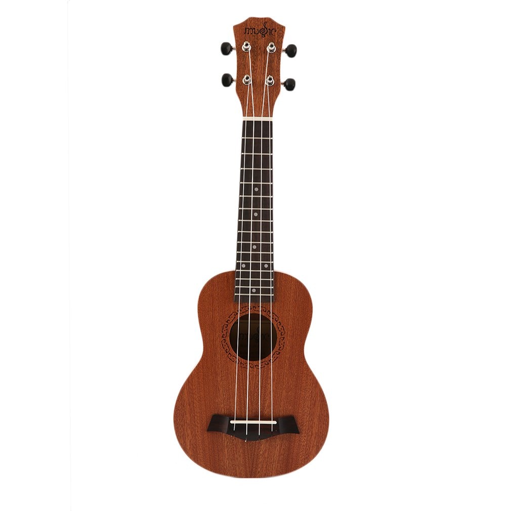 21 Inch Ukulele Ukelele Soprano Mahogany Wood with Carry Bag Uke Strap Strings Clip-on Tuner Cleaning Cloth Finger