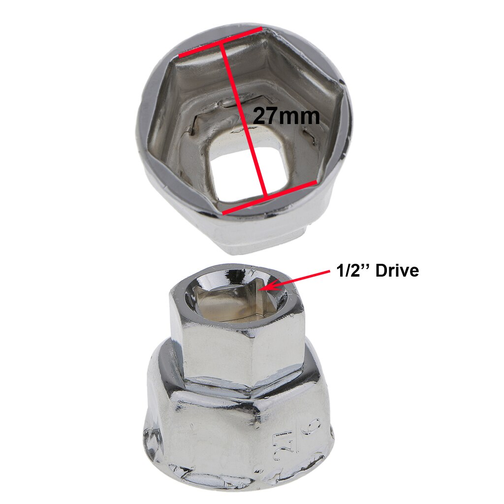 3 Pieces 27mm-36mm Oil/Fuel Filter Socket Wrench Hexagon 1/2'' Drive