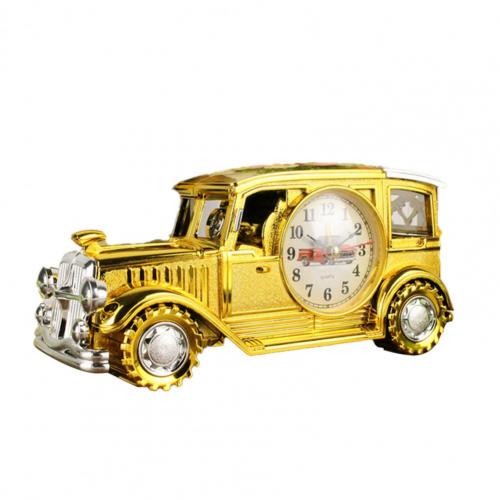 Reloj despertador Retro nostálgico para coche, antiguo de motor, decoración de mesa de escritorio, decoración de mesa de oficina, modelo despertador: Luxury Gold