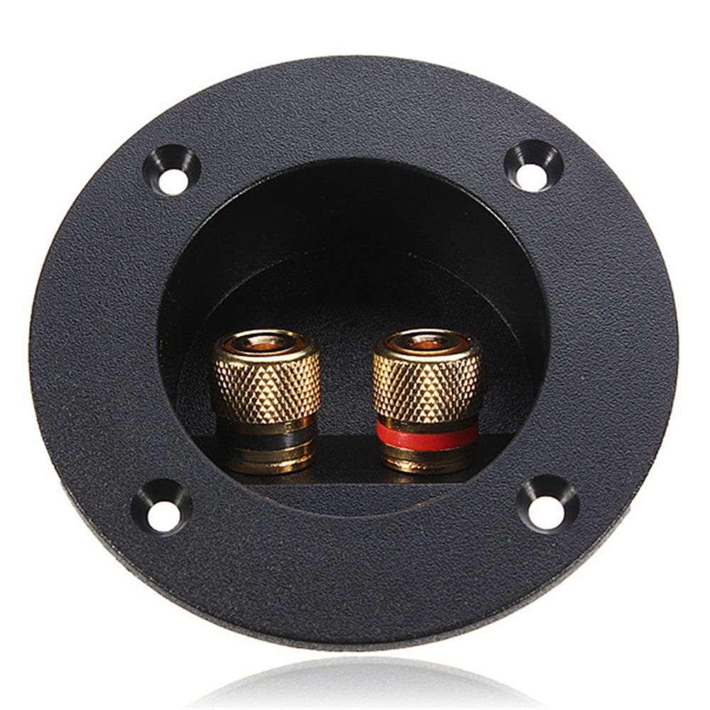 Speaker Box Rear Back Panel Wiring Terminal Plug Round Boxes With 2 Banana Jack Subwoofer Speaker Terminal: Black 75mm