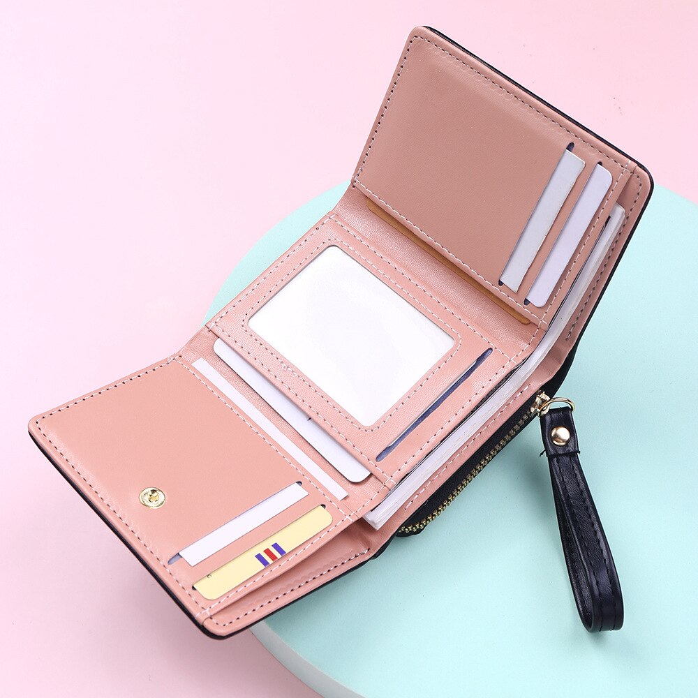 2022 Mode Vrouwen Portemonnee Korte Vrouwen Portemonnee Portefeuilles Voor Vrouw Kaarthouder Kleine Dames Portemonnee Vrouwelijke Hasp mini Clutch