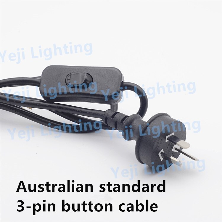 Australian standard 3-pin plug with button switch cable power wire cord use for table lamp Lighting Accessories